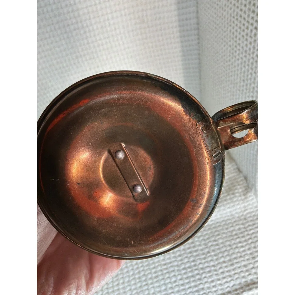 Vintage Artic Miniature Copper Oil Lamp Hurricane Lantern Small Copper Clear
